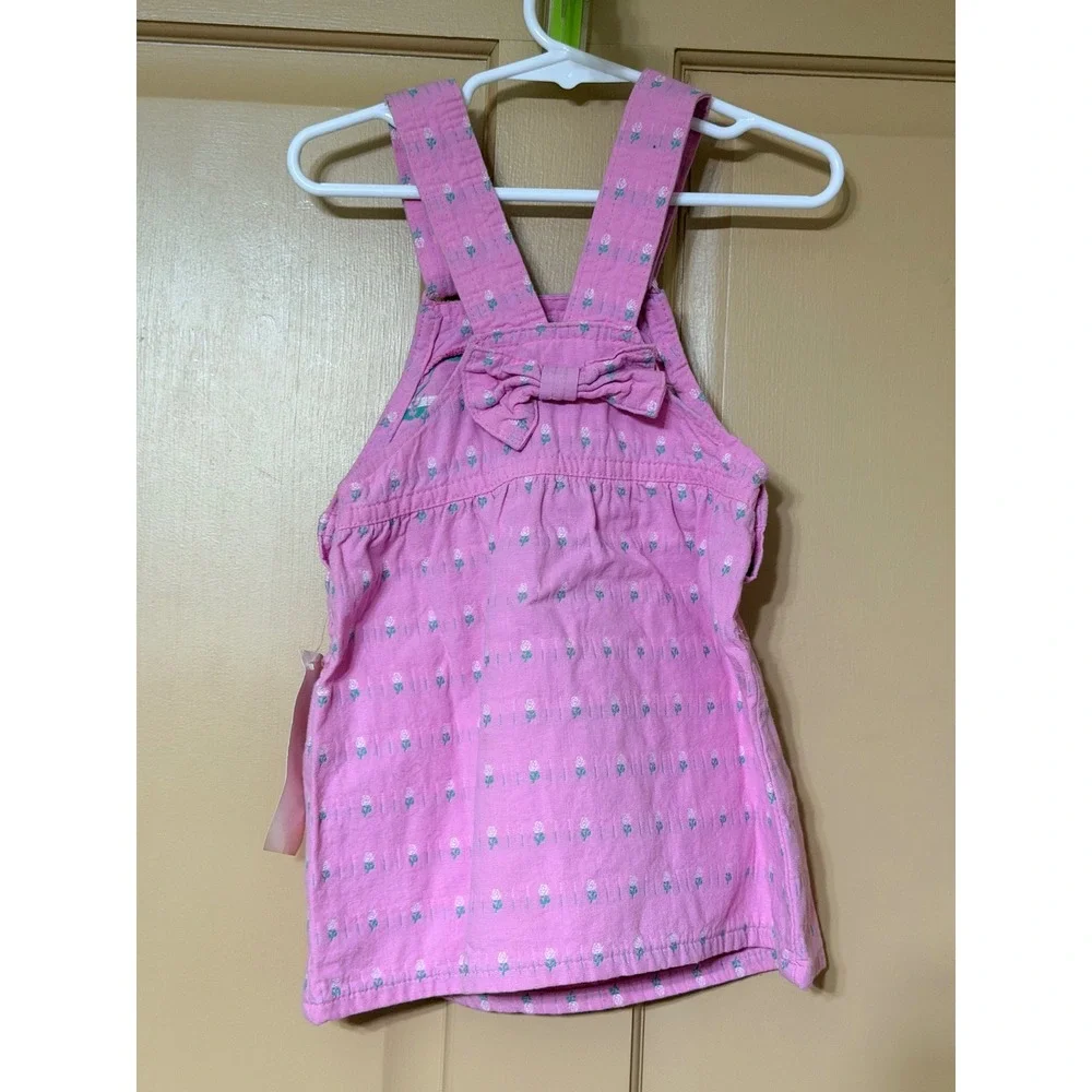 Vintage OshKosh Bgosh Pink Floral Lace Jumper Dress Kids 4T Made in USA 907-9028